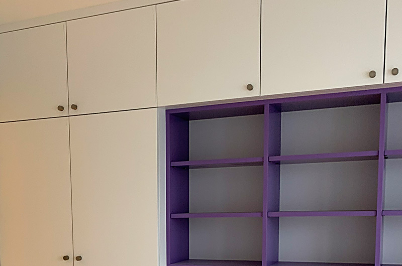 Purple bookshelf