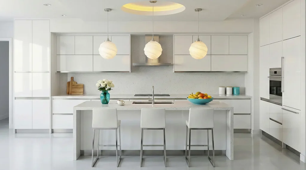 upper west side kitchen renovation nyc white kitchen island custom cabinetry soft minimalism family layout