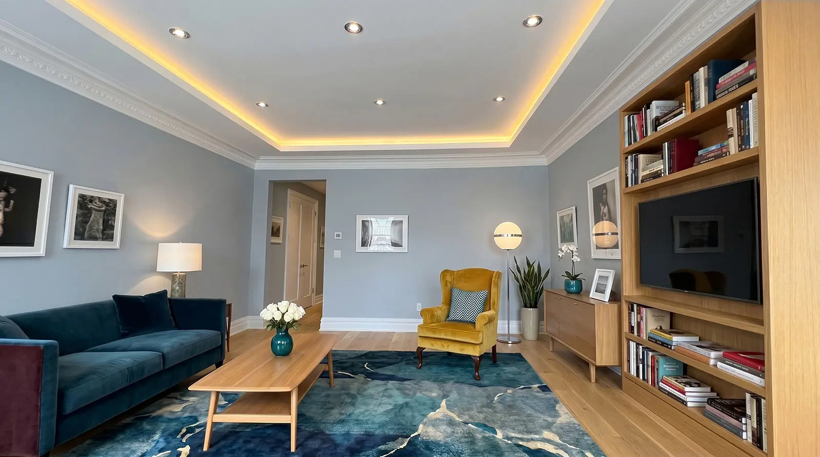 Seamless ceiling reconstruction after water damage in a high-end NYC residence.